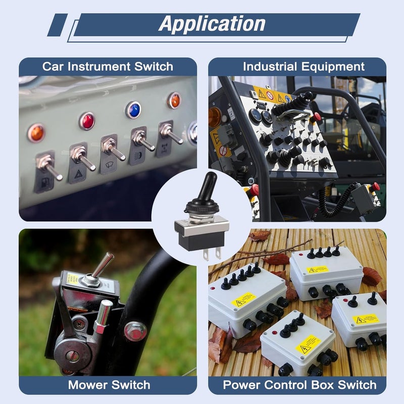 VEXUNGA KN3D-101 Toggle Switch 12V 25A 2 Pin 2 Position On Off SPST Switches with Waterproof Cover for Car (Pack of 2pcs) - Image 5